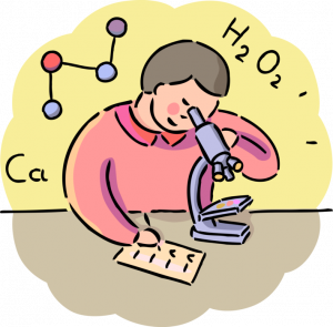 Chemistry Student with Microscope